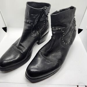 Vic Ankel Black Leather Boot Leather Lined Sz 8/39